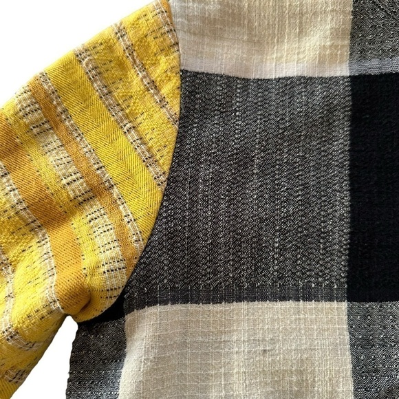 ACE & JIG DOMINO BLACK WHITE YELLOW CHECK BOMBER JACKET XS - Picture 8 of 16